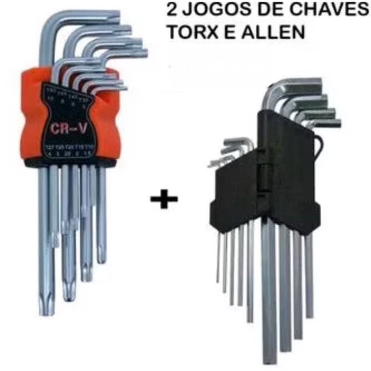 Kit Chave Torx + Allen 18 Peças Profissional CR-V Completo - AMZ