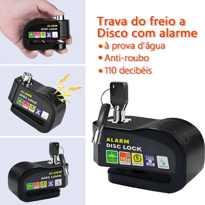 Cadeado Anti Furto - DiskLock Pro - Reforçado Com Alarme Sonoro