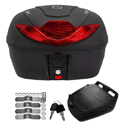 Baú Moto 35L Pro Tork Smart Box 4 + Suporte e Kit Fixação - AMZ