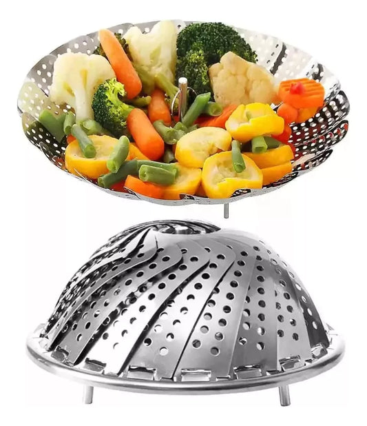 Cesto Retrátil Para Cozimento a Vapor de Inox