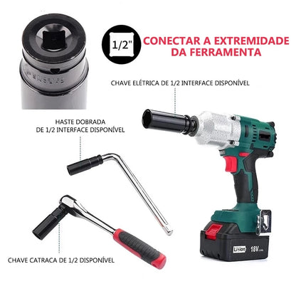 Jogo de Soquetes de Impacto Longo 8mm - 32mm - 20 Peças