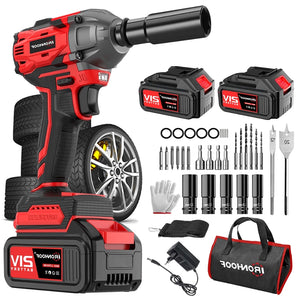 Chave de Impacto Com Led 520 N·m 21V - Chave Torque 2 Bateria