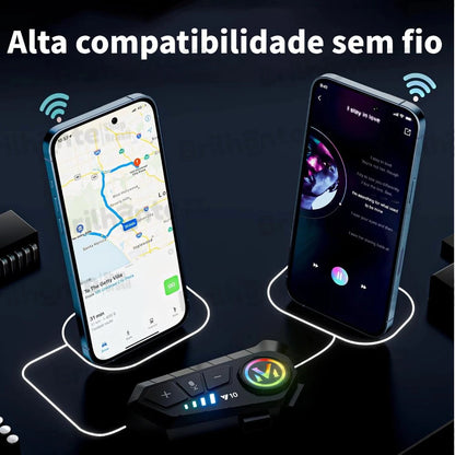 Fone de Ouvido para Capacete V10 - Chamadas Mãos Livres