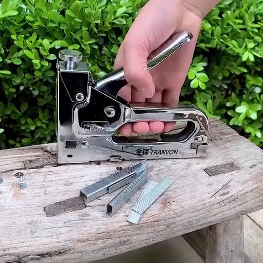 Grampeador Tapeceiro + 600 Grampos Ferramentas Profissional