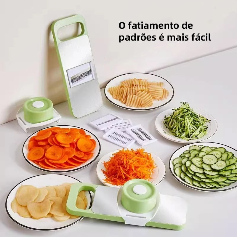 CortaFácil Pro - Cortador e Ralador de Legumes 5 em 1 Multifuncional